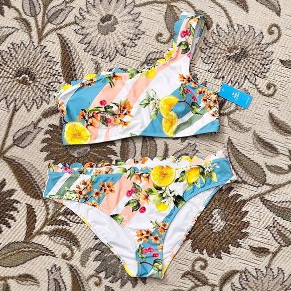 Cupshe Bikini One Shoulder Bralette Swimsuit XL New - Picture 2 of 7